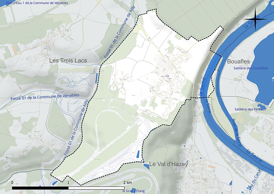 Réseau hydrographique de Villers-sur-le-Roule.